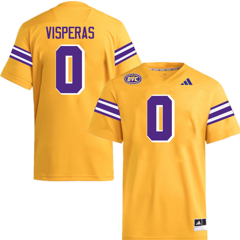 Tennessee Tech Golden Eagles #0 Kekoa Visperas College Football Jerseys,Uniforms-Gold